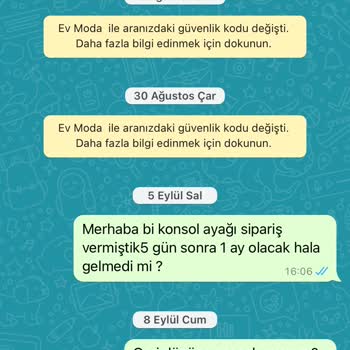 EvModa Konsol Ayağı Gelmemesi