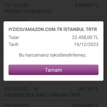 Amazon İyzico A101 Sahte Sayfa Mağduriyetimin
