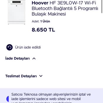 Teknosa Online Alışverişte Yaşanan Teslimat Ve İade Problemi