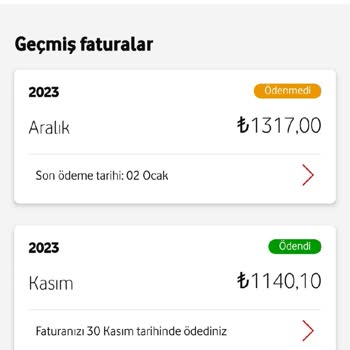 Vodafone Fazla Yansıtılan Fatura