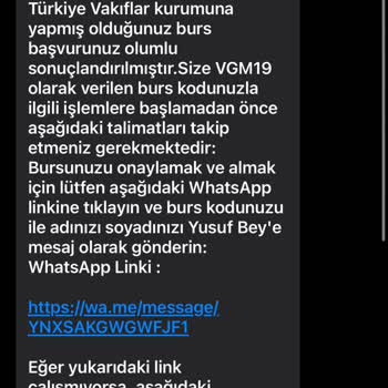 Vakıflar Genel Müdürlüğü Burs Mesajı Ve Kişisel Bilgi İstismarı