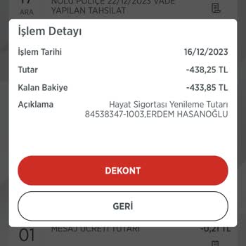 Türkiye Sigorta İzinsiz Hayat Poliçesi