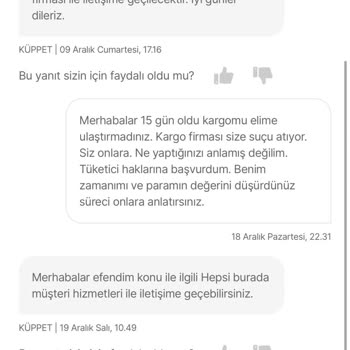 Hepsiburada Ulaştırılmayan Ürün İadesi