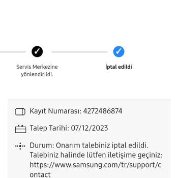 Samsung Servis Saçmalığı. Kaydımızın Bizden Habersiz İptali