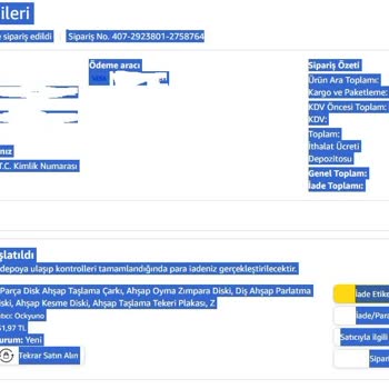 Amazon.com.tr Den Yapılan Bir Alış Verişten Kaynaklanan Problemler.