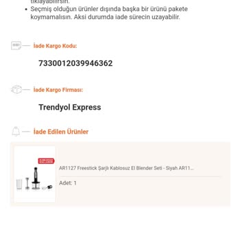 Trendyol Çalışmayan Ürünün Dönüş Ve Ücret İadesi