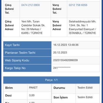 Esenyurt Sürat Kargo Kargomu Teslim Etti Gösteriyor Ancak Edilmedi