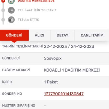 Sosyopix Kargo Teslimat Süresi