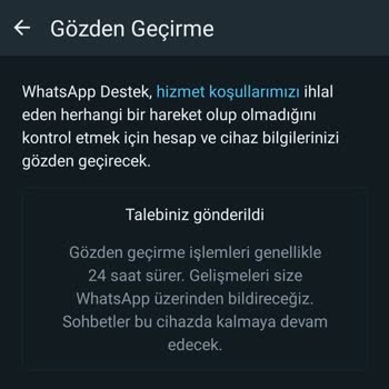 WhatsApp'tan Sebepsiz Here Yasaklanma