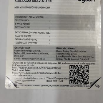 Dyson Hatalı Urunu Servisten Aynen Geri Gönderdi