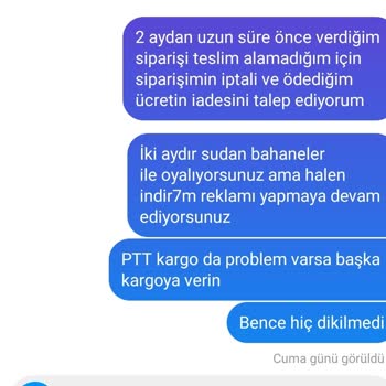Mustafa Dikmen Online Ürün Gönderilmedi Ve Dönüş Yapılmadı
