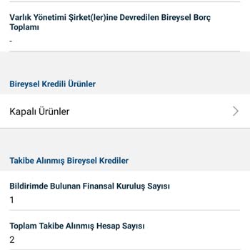 Findeks Takibe Alınmış Hesap