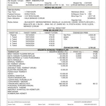 Halkbank Konut Sigortası İptali Hakkında