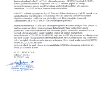 Unico Sigorta Hatalı Sisbis Kaydı