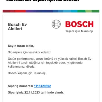 Bosch Online Alışveriş Kınıyorum