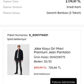 Mavi Ürün Stoğu Olmasına Rağmen Sipariş İptali
