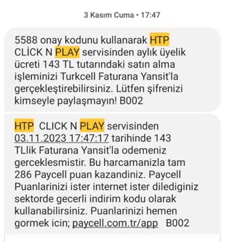 Vizyon Elektronik Para Turkcell-VİZYON ELEKRONİK-CLİK N Play- Haksız Ödeme Alındı