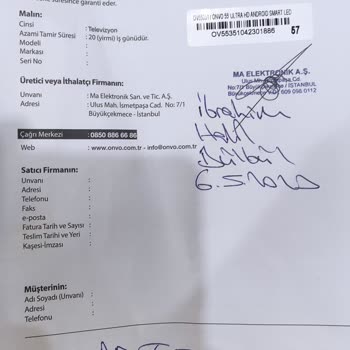 Onvo Değişim Talep Ediyorum