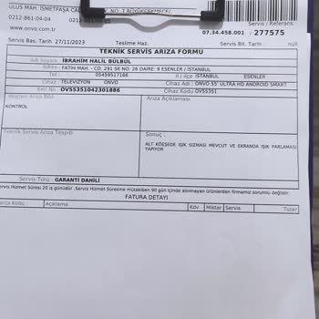 Onvo Değişim Talep Ediyorum