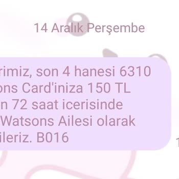 Watsons Hediye Çeki Hatası