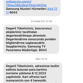 Samsung Para Kart Mesajı Geç Geldi!