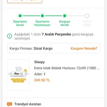 Trendyol Aldığı Ürün Sürat Kargo Tarafından Teslim Edilmedi. Veya İade