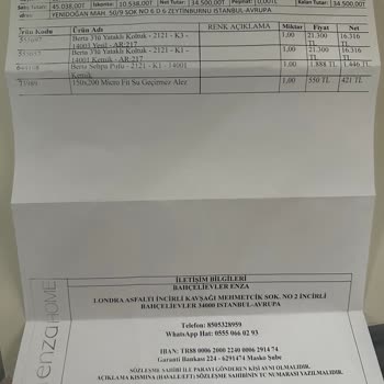 Enza Home Bahçelievler Teslimatı Yapmıyor