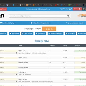 epin.com.tr Memnuniyetsiz Bir Site