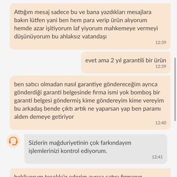 Trendyol Ürünün Garantiye Gönderilmemesi Ve Firma Tarafından Hakaret