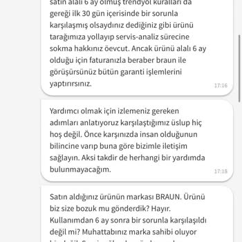 Trendyol Ürünün Garantiye Gönderilmemesi Ve Firma Tarafından Hakaret