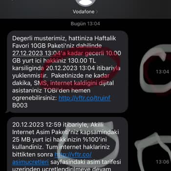 Vodafone İnternet Paketi Karmaşası