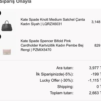 Kate Spade Yanlış Fiyatlandırma Fazla Para Çekimi