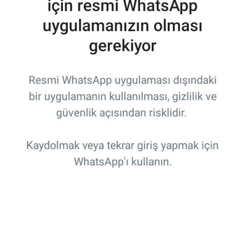 WhatsApp Resmi Uygulama Hatası