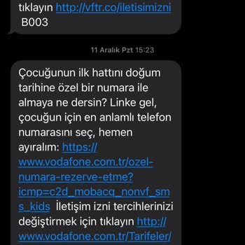 Vodafone Engellenemeyen Kampanya Mesajları