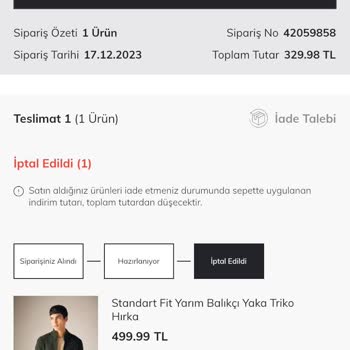 DeFacto Sebepsiz Kesilen İade Parası