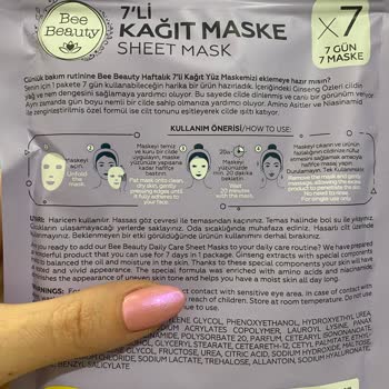 Bee Beauty Gratis Maskenin Yarısı Yok