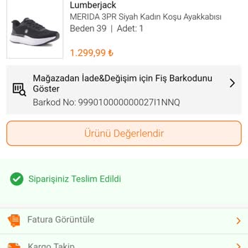 Lumberjack Farklı Ürün Gönderilmiş