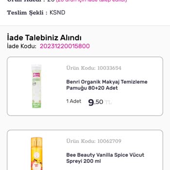 Gratis Ürünümü İptal Etmiş