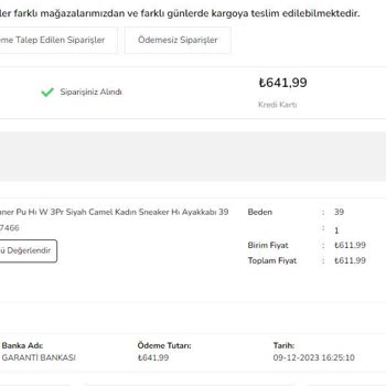Çetinkaya İnternet Sitesinden Alışverişte Yaşanan Gecikme Ve İletişim Sorunları