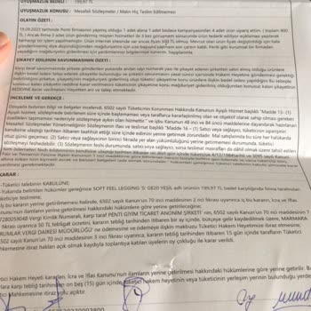 Penti Tüketici Hakem Heyeti Kararı Olmasına Rağmen Geri Dönüş Yapmıyor