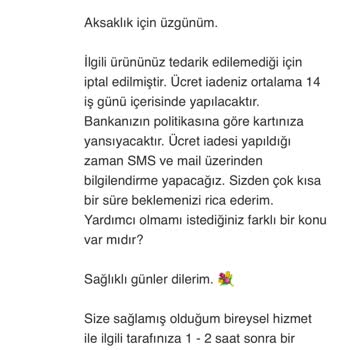 Vivense Ödeme İadesi Yapılmadı