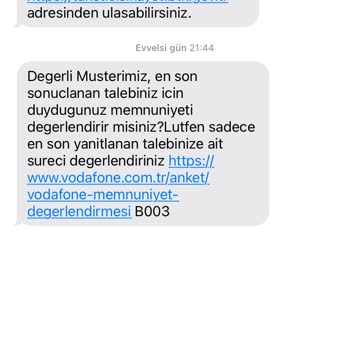 Vodafone Kampanya Çekiliş Mesajları