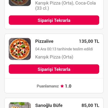 Yemeksepeti Sipariş İptali Para İadesi