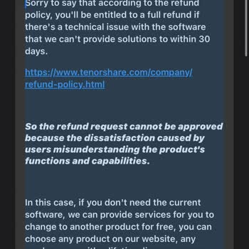 Tenorshare.com Tenorshare Sorunumu Çözemedi Paramı İade Etmiyor!