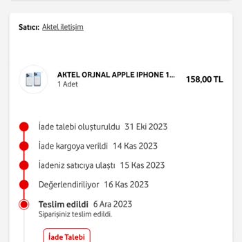 Vodafone Her Şey Yanımda Vodafone Yanımda İade Etmiyor
