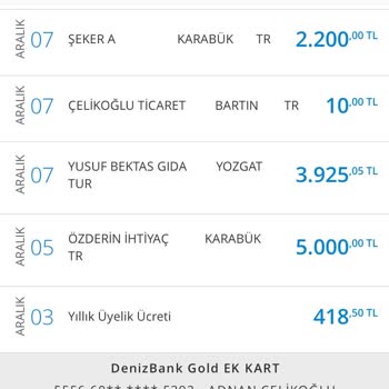 Denizbank Kredi Kartı Aidatı