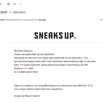 Sneaks Up Ürün İptali Ve Mağduriyet Yaşamam