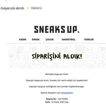 Sneaks Up Ürün İptali Ve Mağduriyet Yaşamam