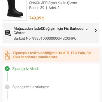 FLO Ayakkabı Siparişim Bir Aydır Gelmedi!