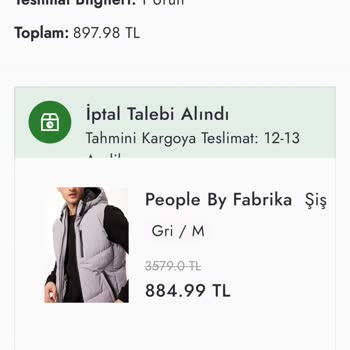 Boyner Fiyat Artışından Dolayı Sipariş İptali